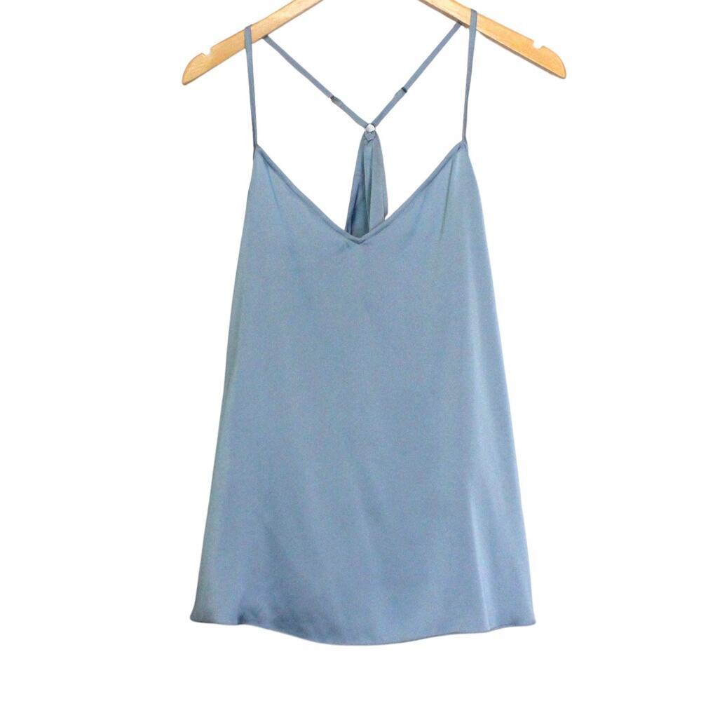 SOMA Sensual Satin Camisole Pajama Top Loungewear Sleepwear in Dusty Blue Medium